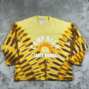 Camp High Collective Sweatshirt Mens Medium Yellow Tie Dye Pullover Sun Made USA